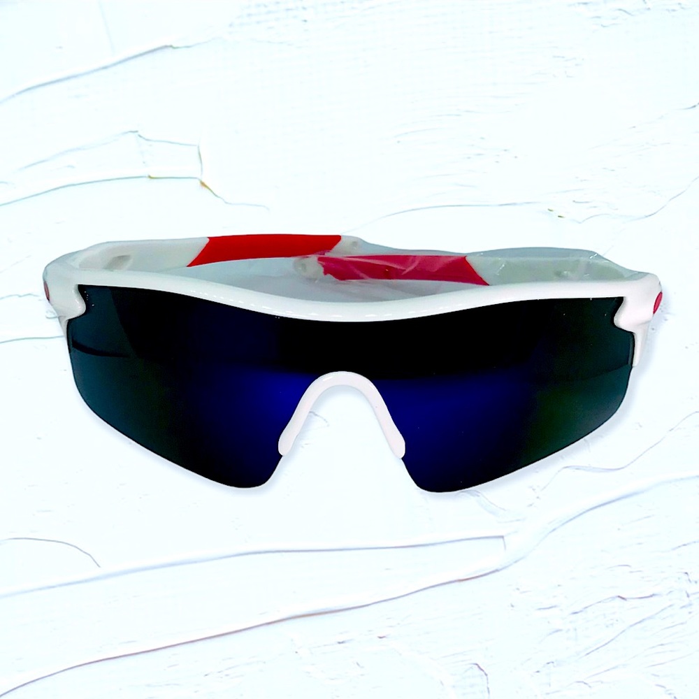 Red White & Blue Mirrored Sport Sunglasses UV400